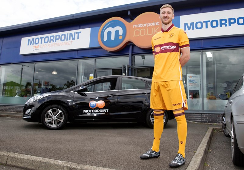 Motherwell striker Louis Moult help launch the new Motorpoint branded first team kit (1) Motherwell striker Louis Moult help launch the new Motorpoint branded first team kit (1)
