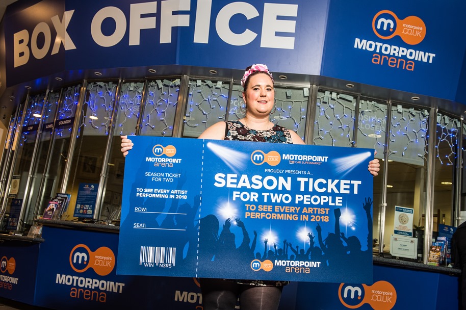 Amy Thompson beat off competition from thousands of other music lovers in the East Midlands to win a Season Ticket to the Motorpoint Arena Nottingham courtesy of Motorpoint Amy Thompson beat off competition from thousands of other music lovers in the East Midlands to win a Season Ticket to the Motorpoint Arena Nottingham courtesy of Motorpoint