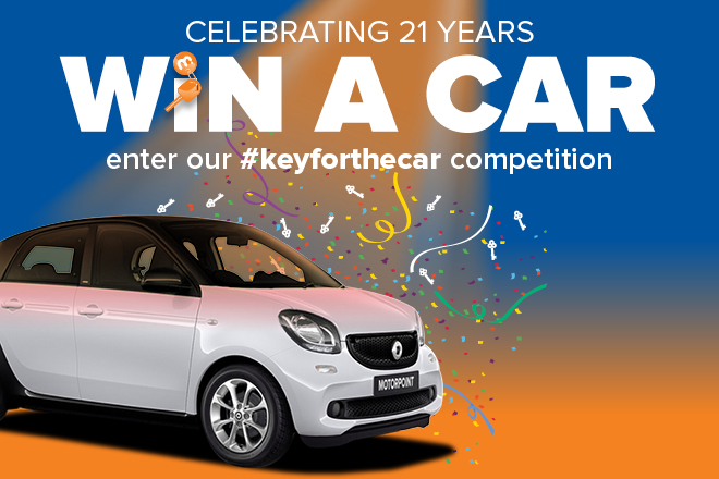 Motorpoint is celebrating 21 years by giving away a car