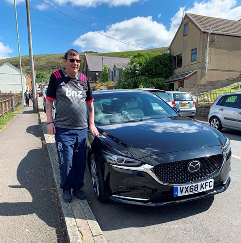 Graham Williams with his new Mazda 6 from Motorpoint Graham Williams with his new Mazda 6 from Motorpoint
