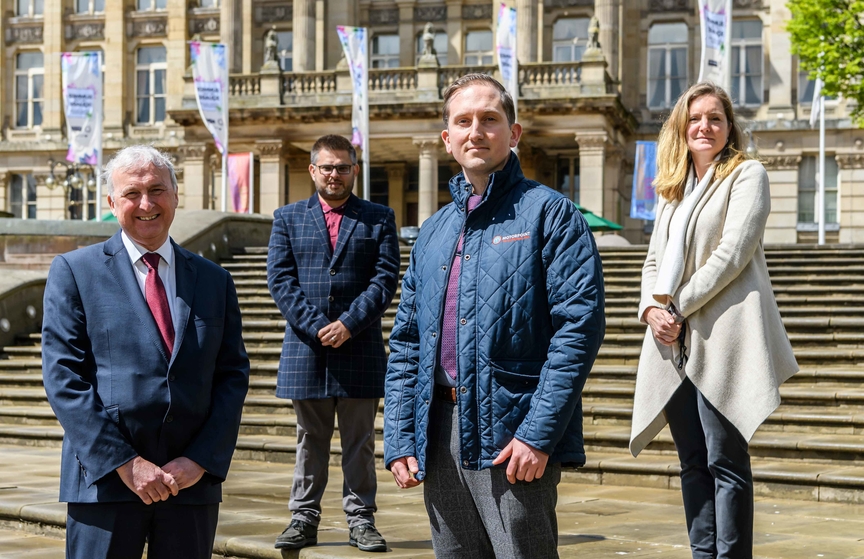 Ian Ward, Leader of Birmingham City Council; Cllr Waseem Zaffar, Birmingham City Council’s Cabinet Member for Transport and the Environment; Mark Jones, Sales Manager, Motorpoint Birmingham and Laura Shoaf, Managing Director of Travel West Midlands