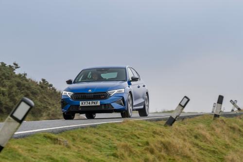 2025 Skoda Octavia vRS hatch driving low 2