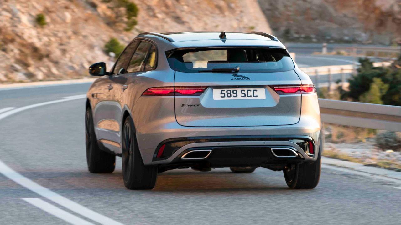 Jaguar F-Pace driving rear view