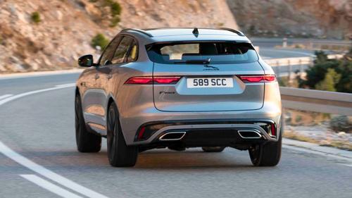 Jaguar F-Pace driving rear view