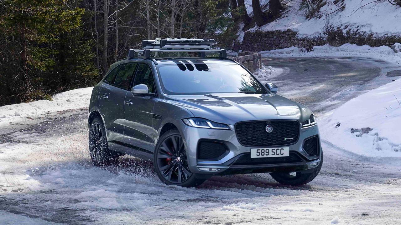 Jaguar F-Pace driving on snowy road