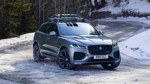 Jaguar F-Pace driving on snowy road