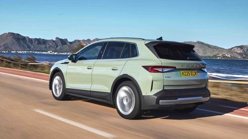 Skoda Elroq driving rear view