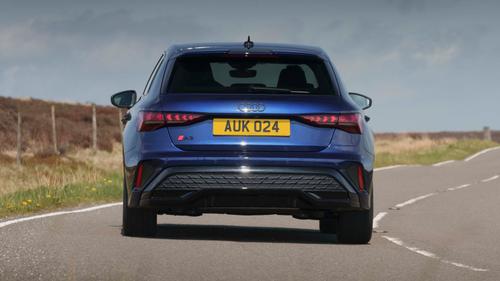 Audi A3 driving, rear view