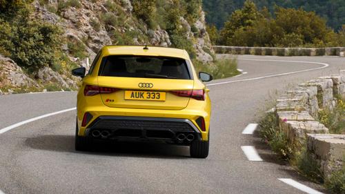 Audi S3 driving rear view