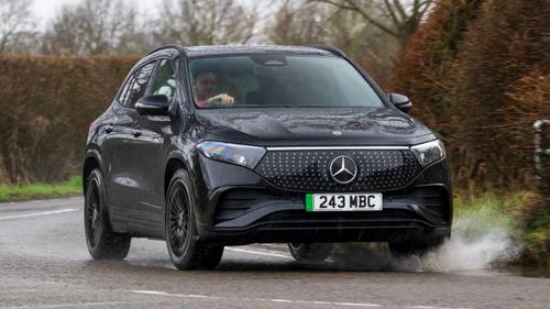 Mercedes EQA driving around corner