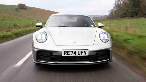 Porsche 911 driving – front end view