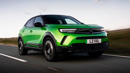Vauxhall Mokka EV driving, green