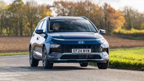 Hyundai Bayon driving, front view
