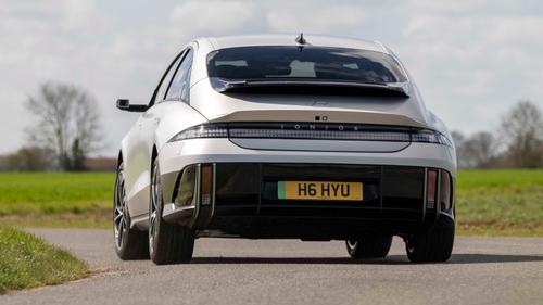 Hyundai Ioniq 6 driving - rear end view