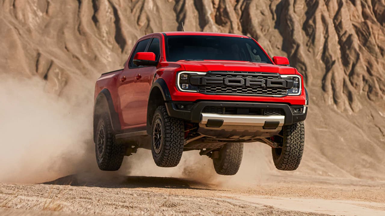 Ford Ranger Raptor jumping