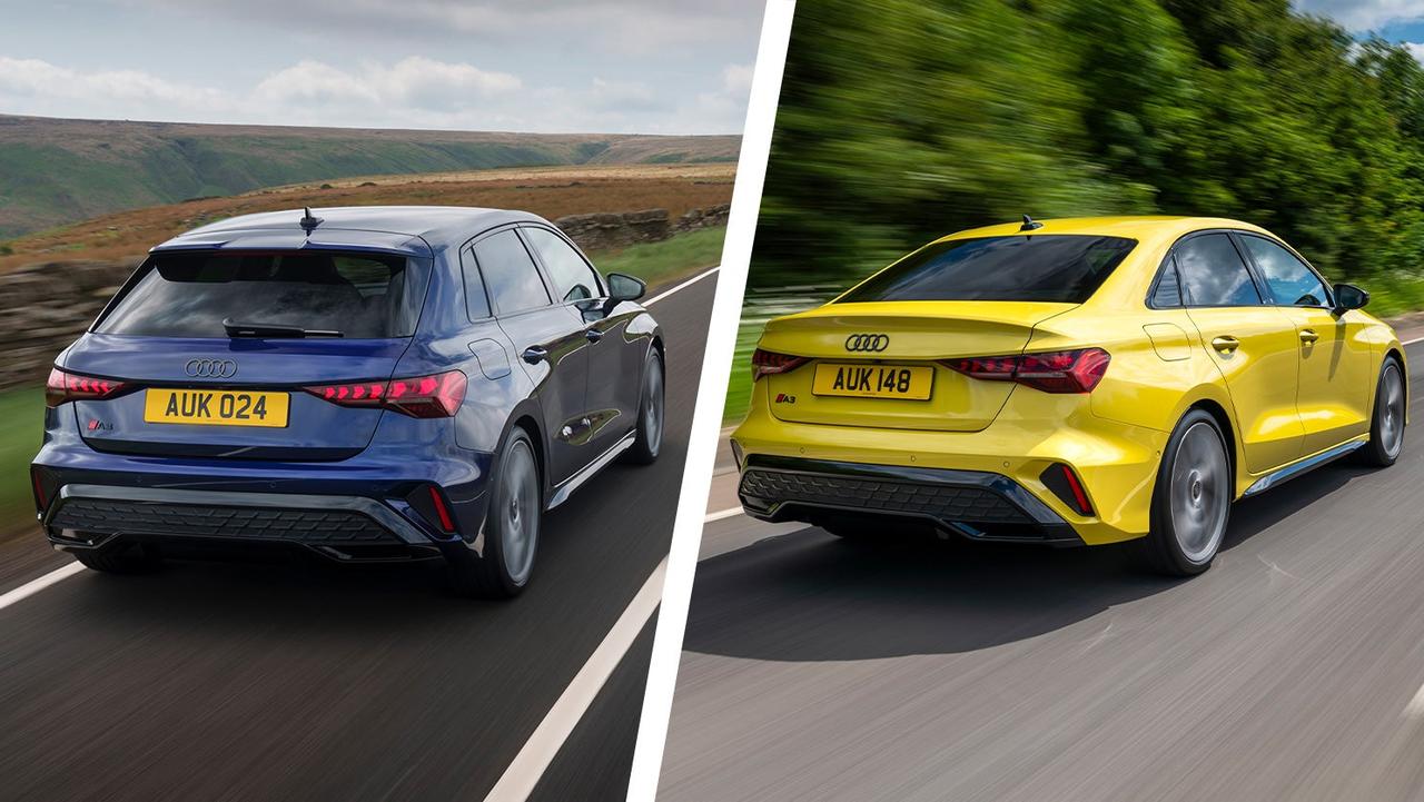 Audi A3 hatchback vs saloon, rear view