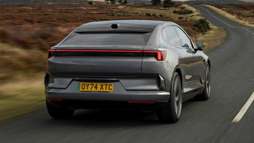 Polestar 4 driving rear view