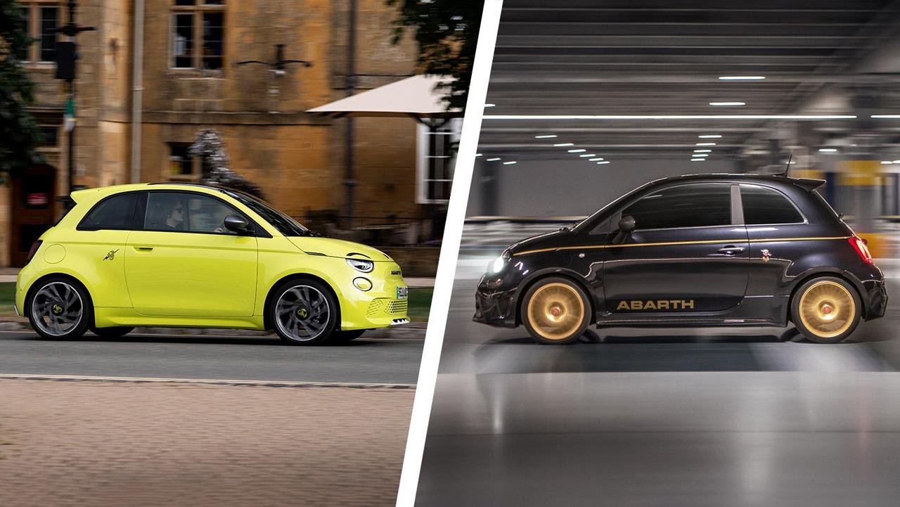 Abarth 500e vs 595 – side