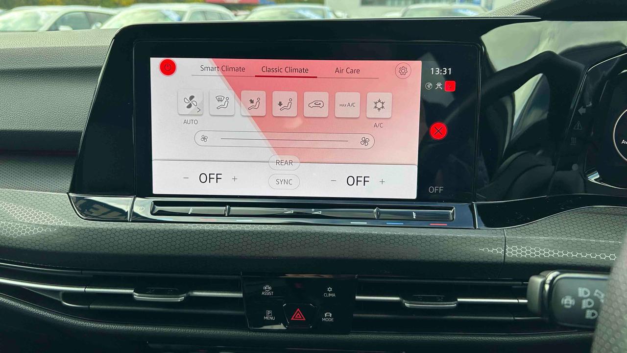 VW Golf air con menu
