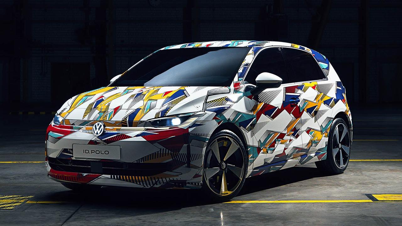 Volkswagen ID. Polo camouflaged, static front three quarter