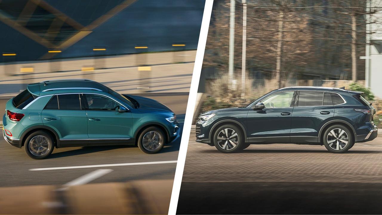 Volkswagen T-Roc vs Tiguan side view
