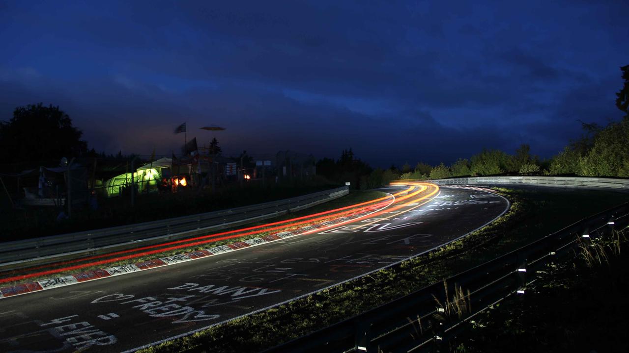 Nurburgring 24hr race at night, long exposure