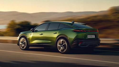Review – Peugeot E-408 – rear three quarter