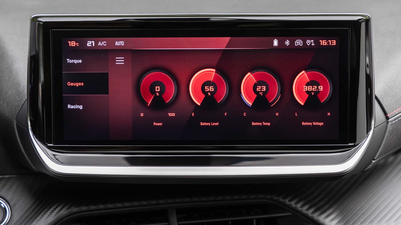 Peugeot E-208 GTi touchscreen