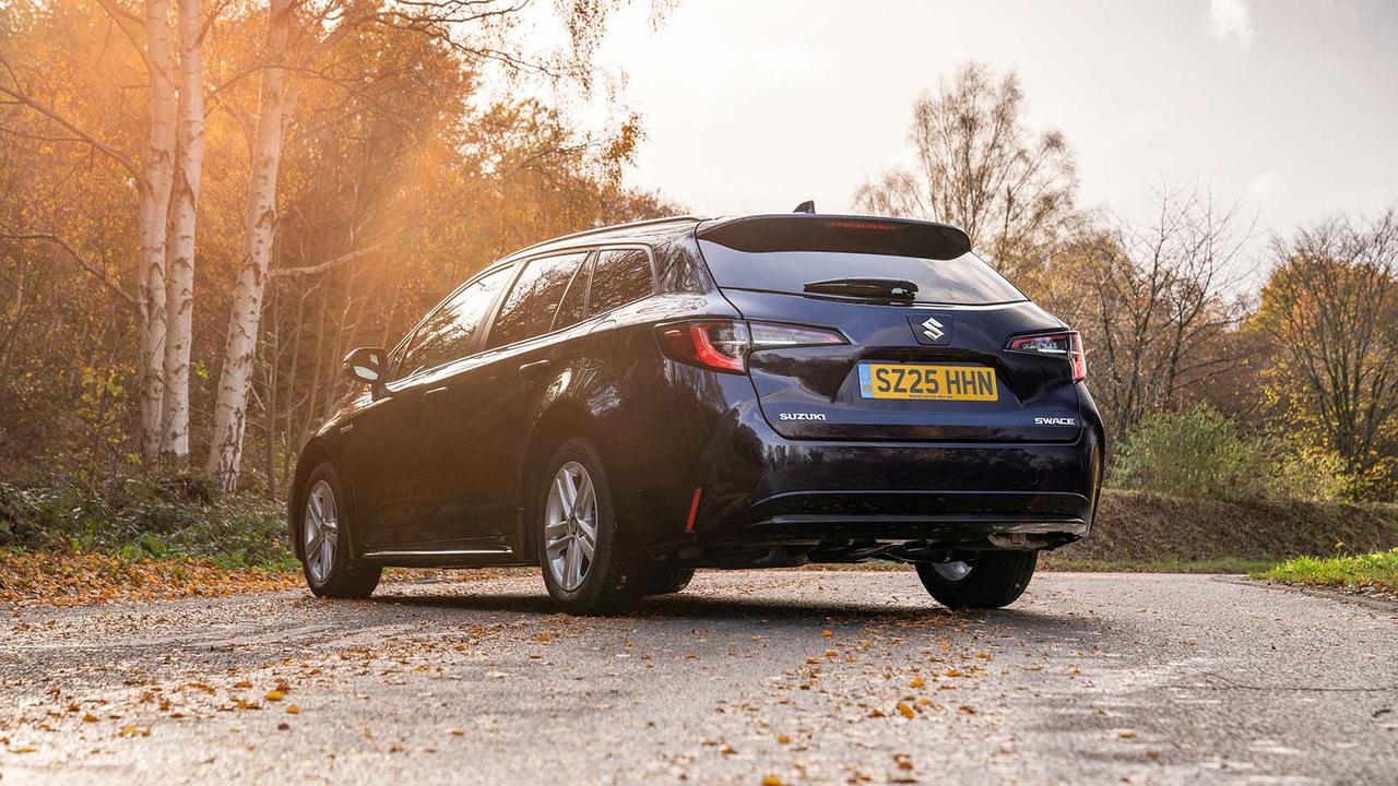 Suzuki Swace in blue, rear three quarter static