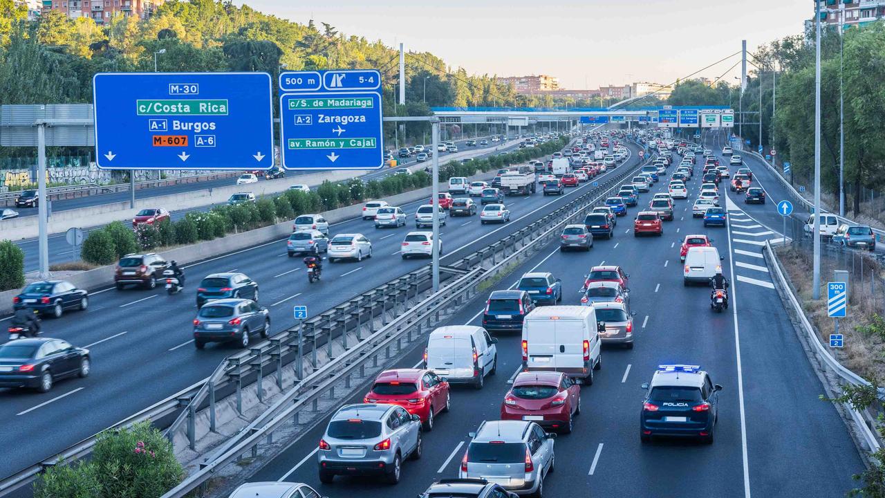 Spanish motorway at rush hour