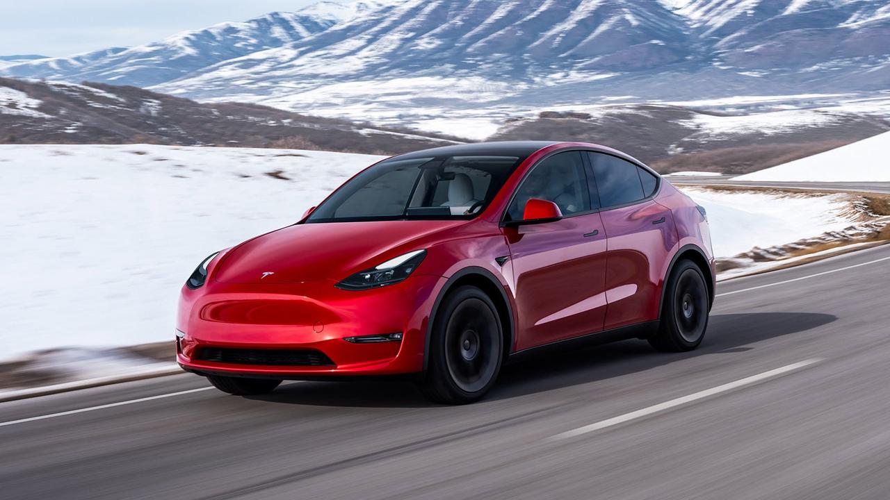 Tesla Model Y in red