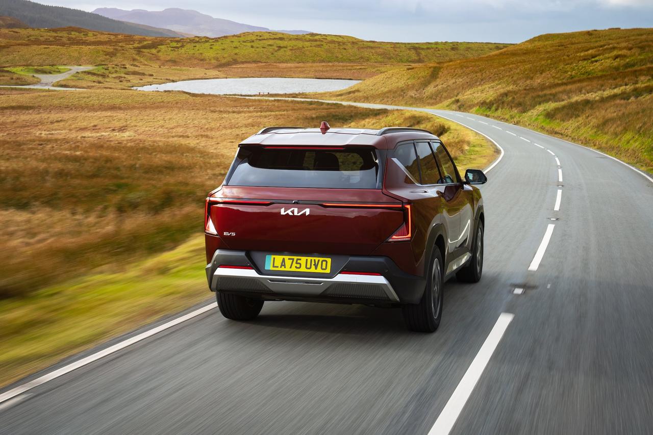 Kia ev5 driving rear