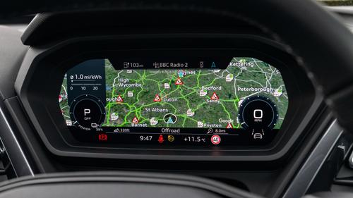 Audi Q4 digital dials-- map view