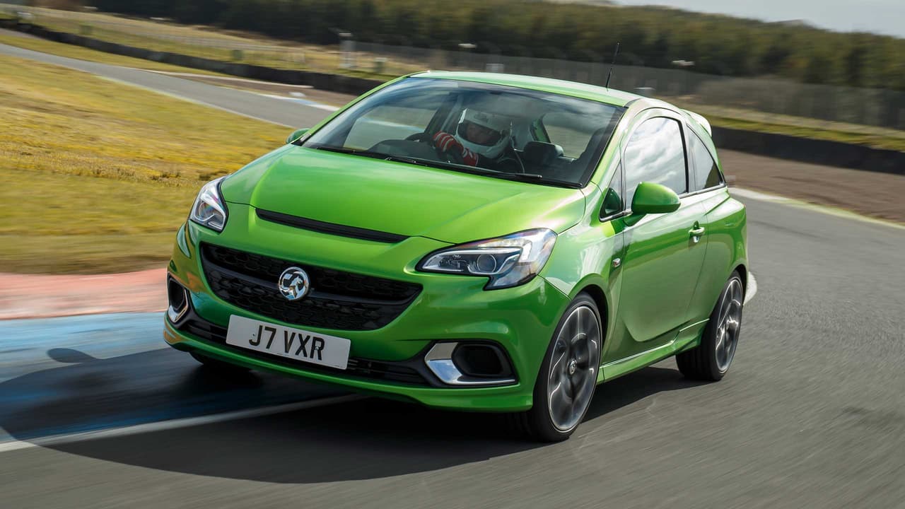 Vauxhall Corsa VXR in green on racetrack