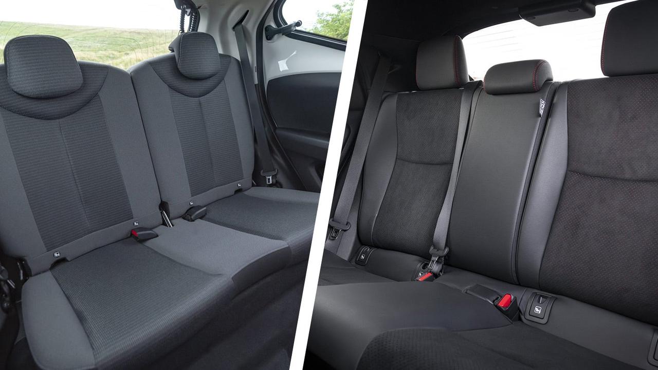 Toyota Aygo vs Yaris – rear seats