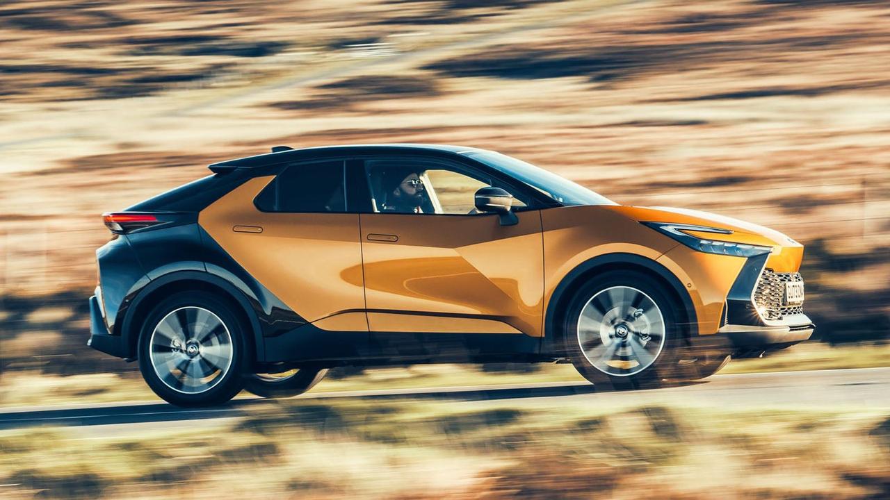 Toyota C-HR in orange, side shot