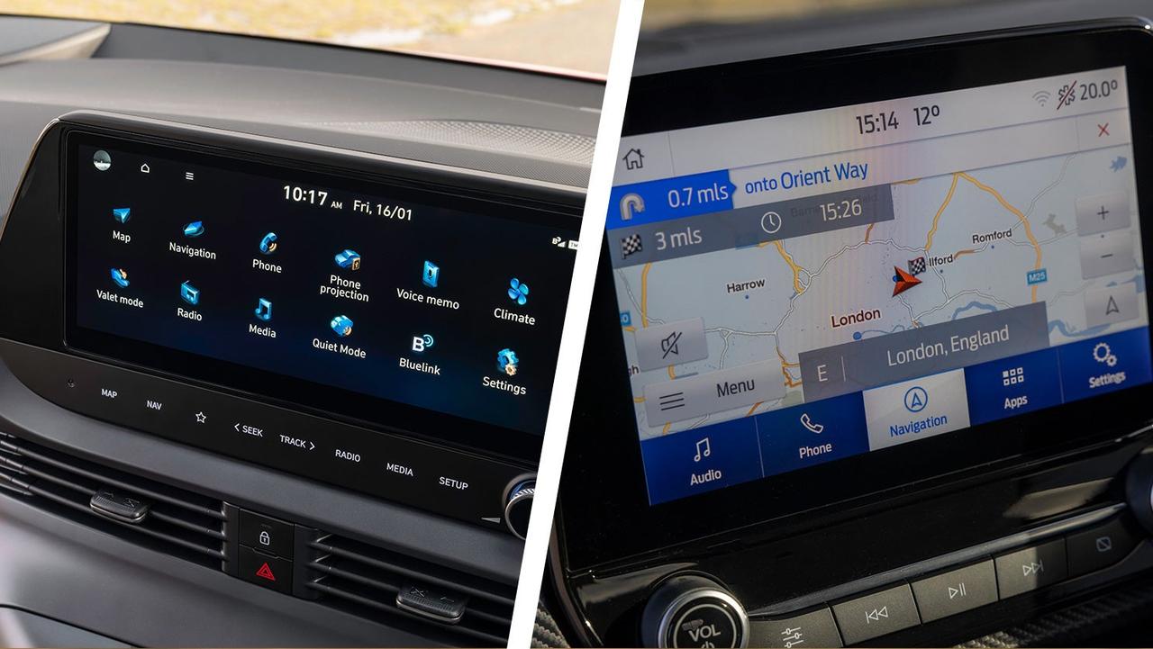 Hyundai i20 vs Ford Fiesta screen