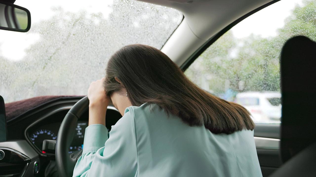 Driver looking stressed