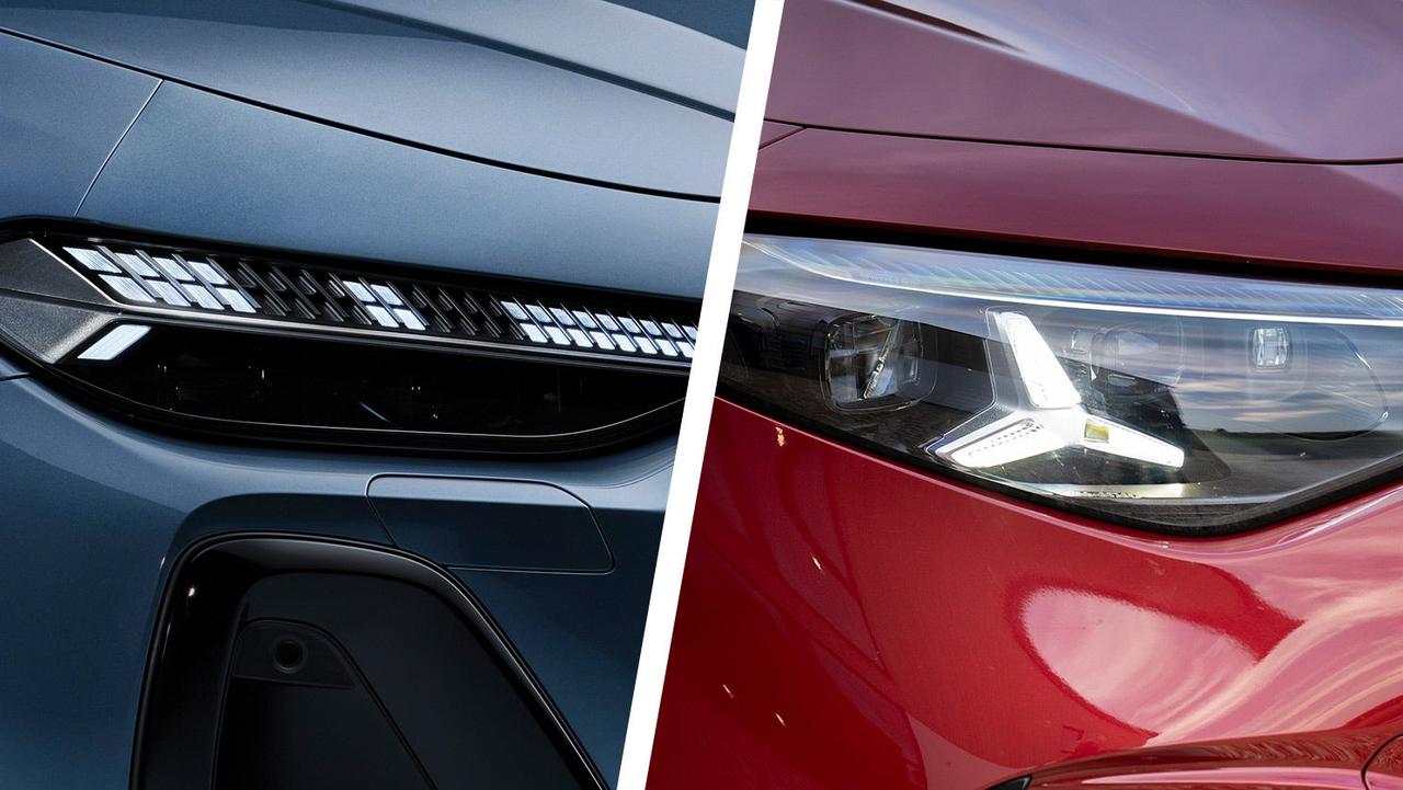 Audi vs Mercedes headlight detail