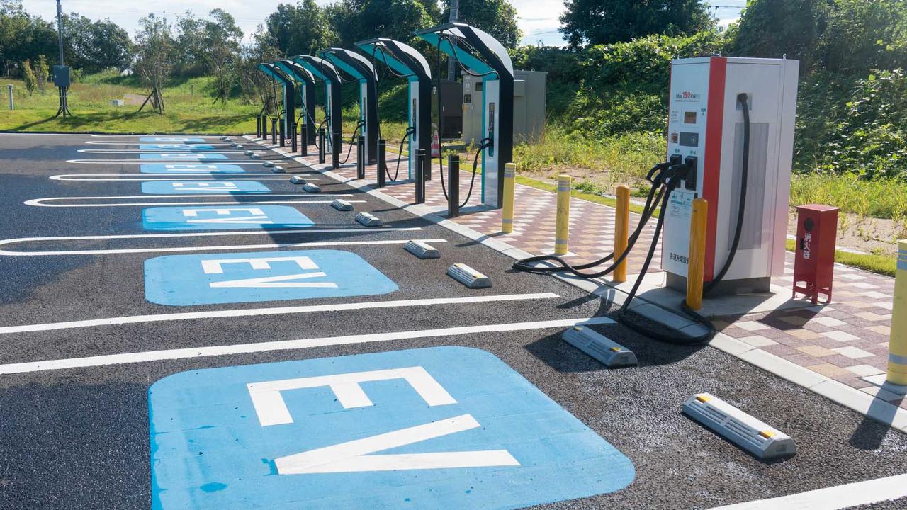 Empty EV charging station
