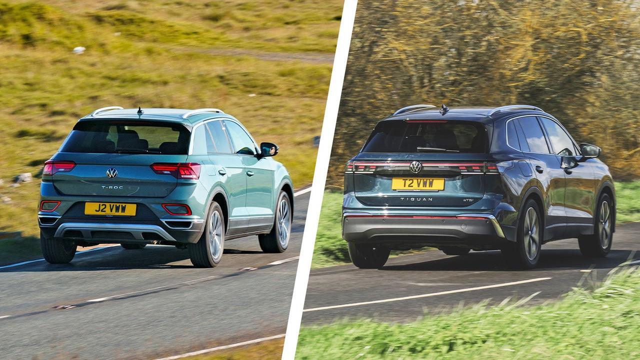 Volkswagen T-Roc vs Tiguan rear view