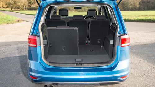 Volkswagen Touran boot with six seats up