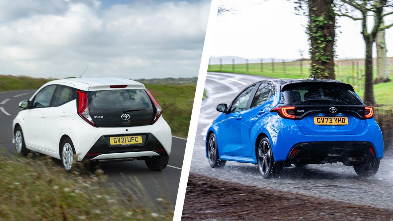 Toyota Aygo vs Yaris – rear three quarter