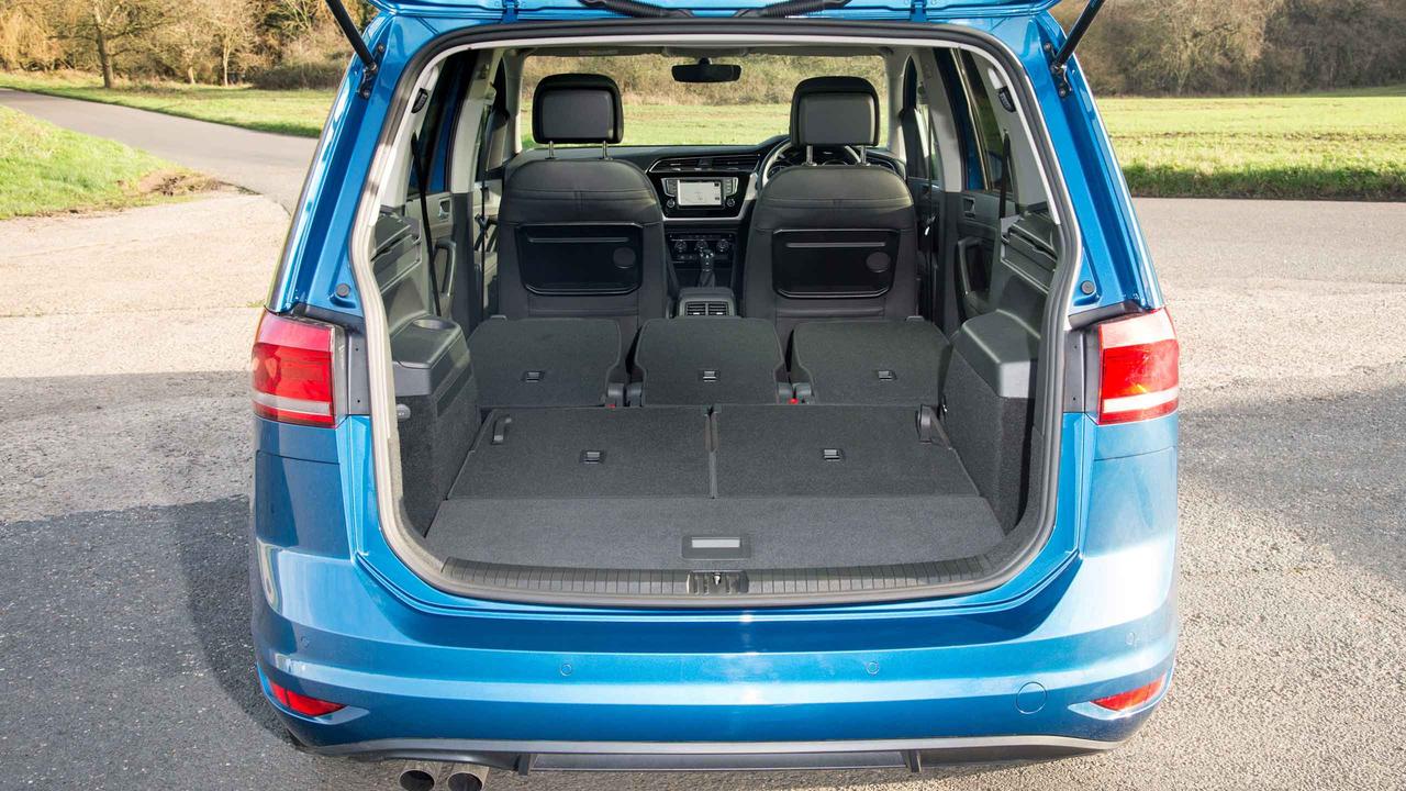 Volkswagen Touran boot with the second and third rows of seats folded