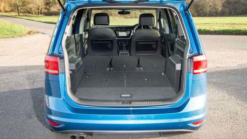 Volkswagen Touran boot with the second and third rows of seats folded