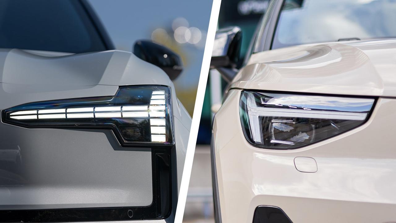 Volvo EX30 vs EX40 – headlight detail