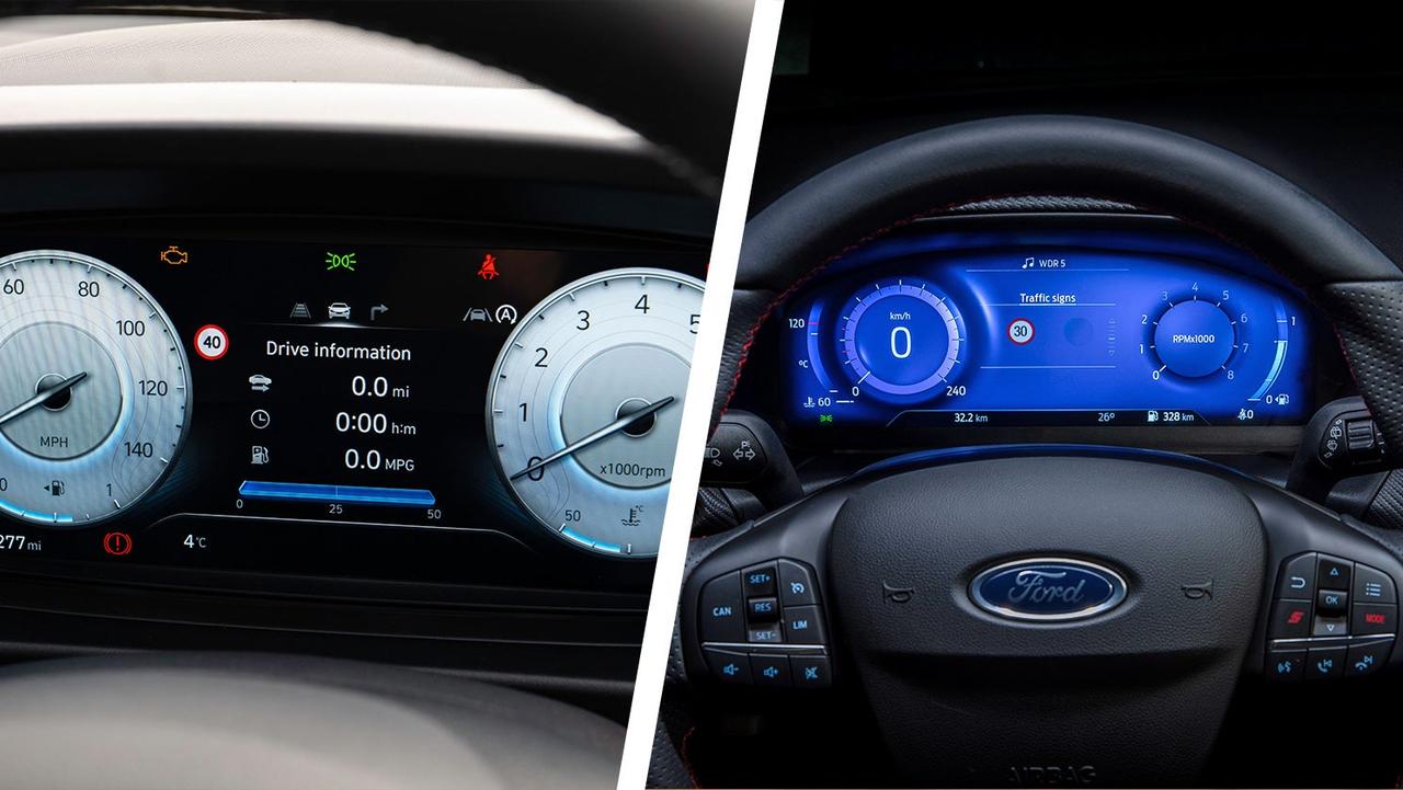 Hyundai i20 vs Ford Fiesta dials