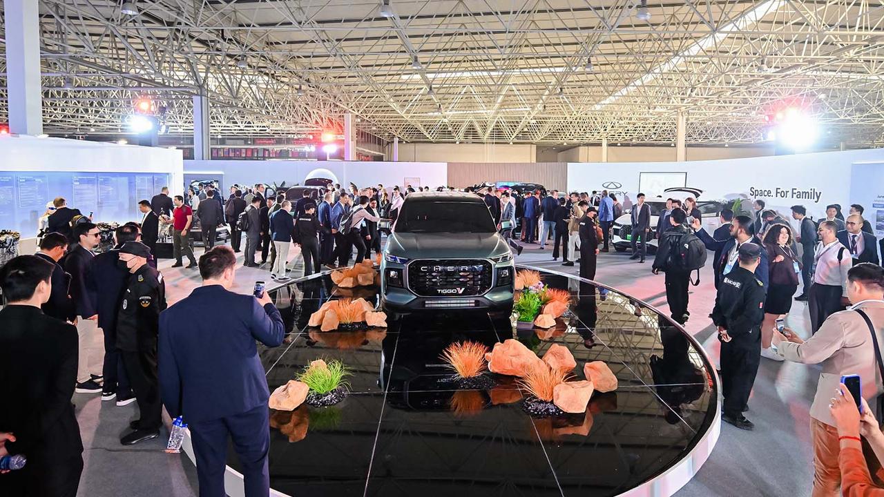 Chery car on a stand at a motor show