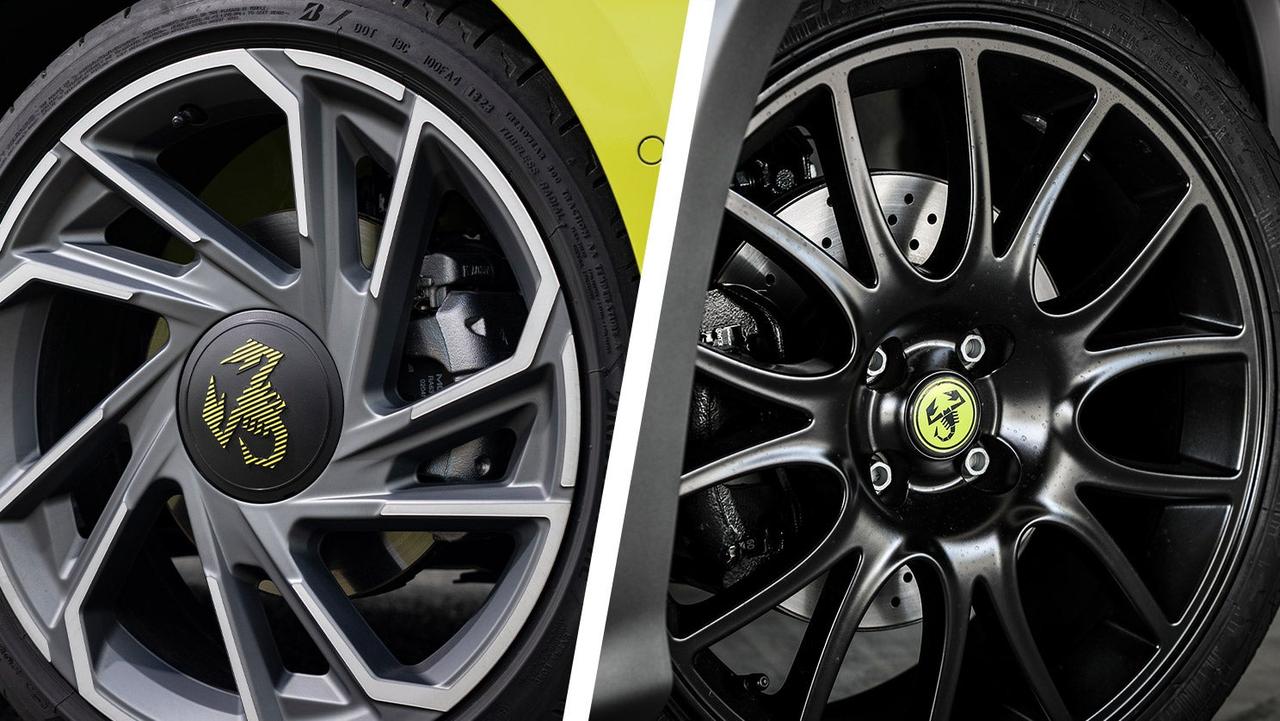 Abarth 500e vs 595 – alloy wheel detail