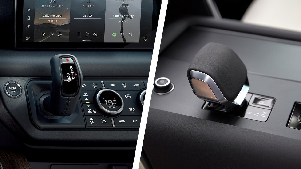Land Rover Defender vs Discovery – gear selector detail